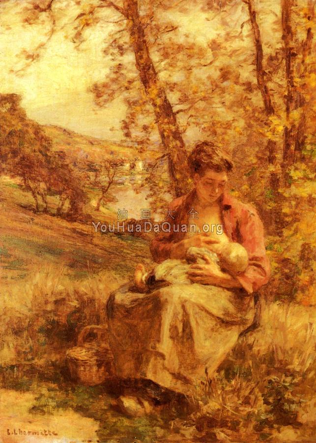 Young Mother - 莱昂·奥古斯汀·莱尔米特